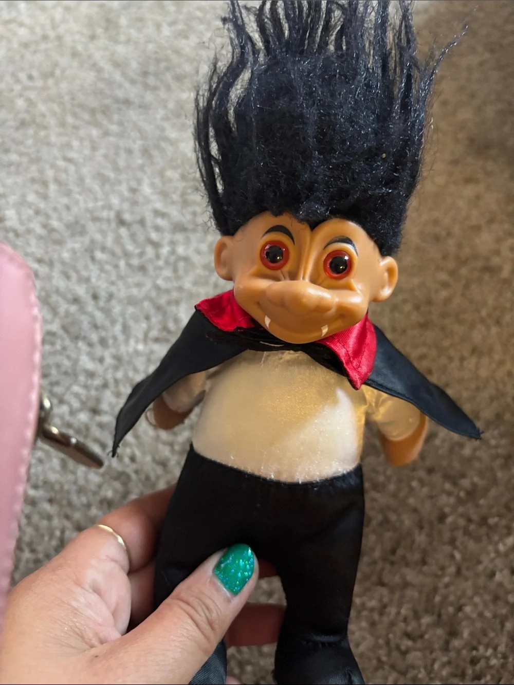 Black and White Vampire Troll Plush Toy - Kids Halloween Doll